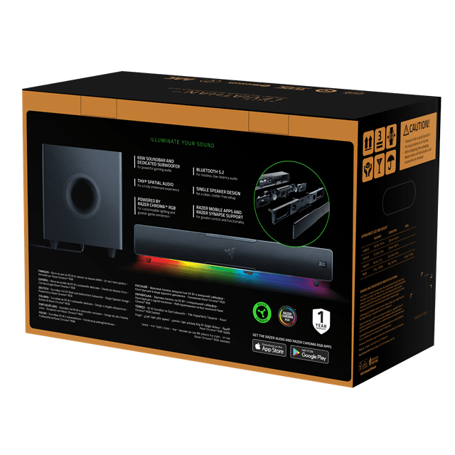 RAZER Leviathan V2 2.1 PC Soundbar with Subwoofer - Black - 9