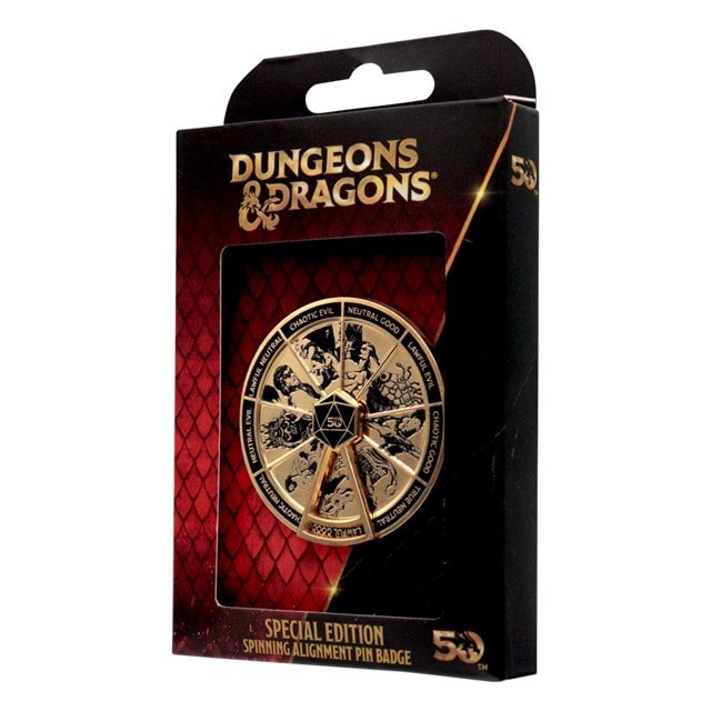 Dungeons & Dragons 24K Gold Plated Alignment Spinner Pin Badge - 3