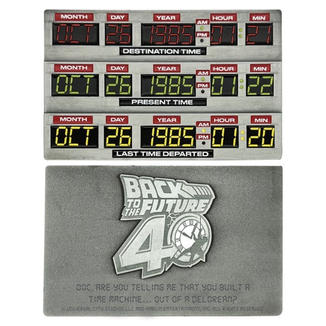 Time Circuits Back To The Future 40th Anniversary Collectable Ingot - 2