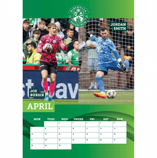 Hibernian FC 2025 Calendar A3 - 2