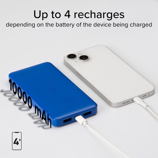 SBS 10W Light Blue 10000mAh Power Bank - 5