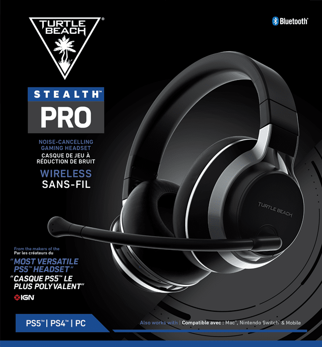 Turtle Beach Stealth Pro Wireless 7.1 Noise-Cancelling PlayStation Gaming Headset - Black - 8