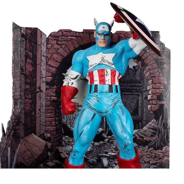 Captain America 1/6 Scale Posed Figure With Scene & Comic Amazing Spider-Man McFarlane Figurine - 2