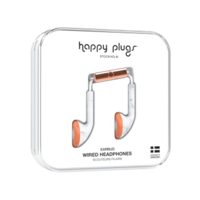 Happy Plugs Earbud White Carrara Marble Earphones - 3