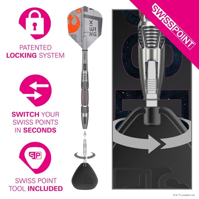 Star Wars X-Wing 90% Tungsten Steel 24g Steel Tip Darts - 3