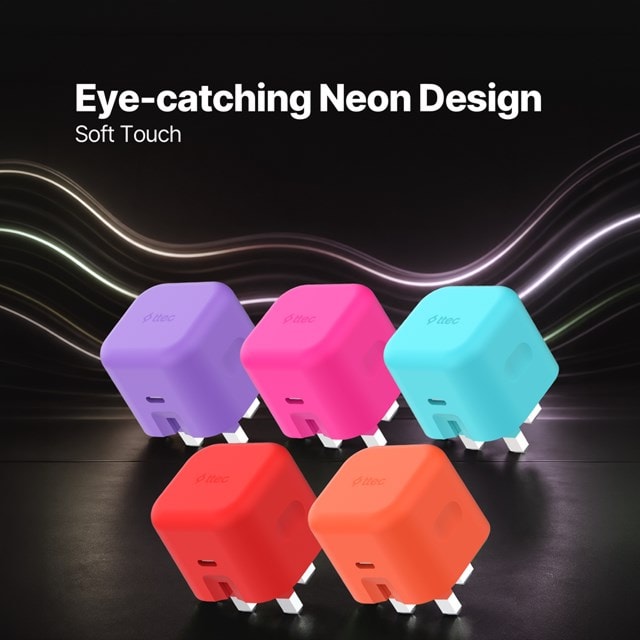 Ttec SmartCharger Pro Neon Blue 45W Wall Plug and USB-C Cable Pack - 5