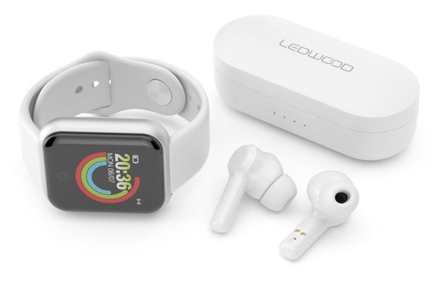 Ledwood Urban White Smartwatch & True Wireless Bluetooth Earphones - 5