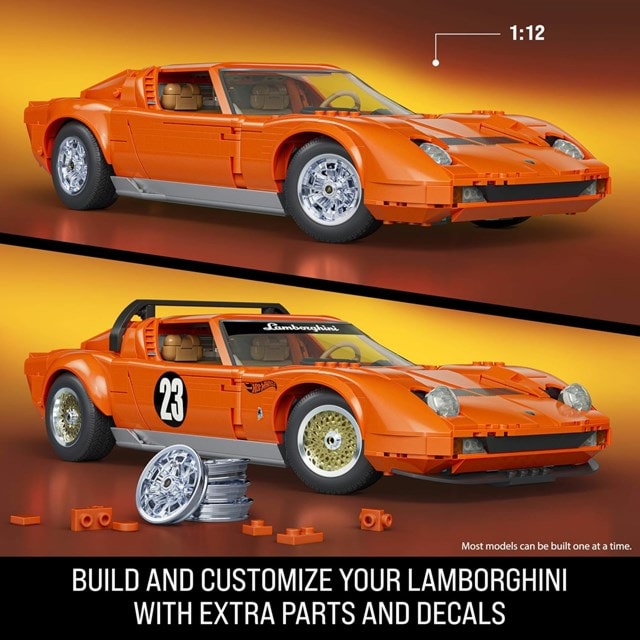 Hot Wheels Lamborghini Miura P400 SV Mattel Brick Shop Building Set - 3