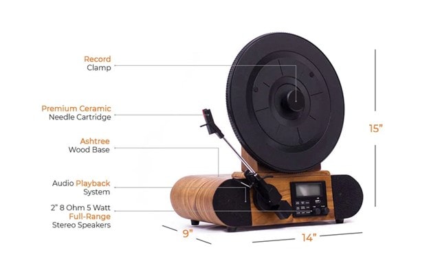 Fuse Audio Vert Wood Vertical Bluetooth Turntable - 11