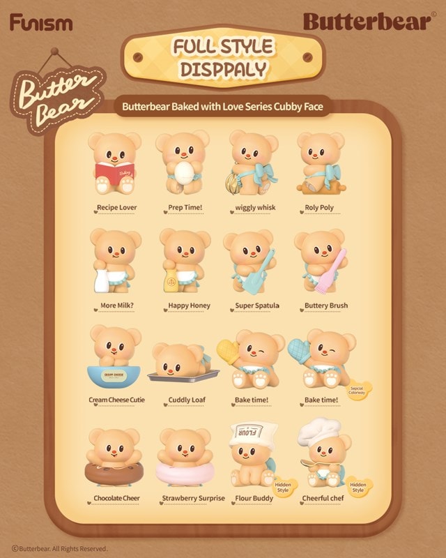 Butterbear Baked With Love Series Cubby Face Funism Blind Box - 2