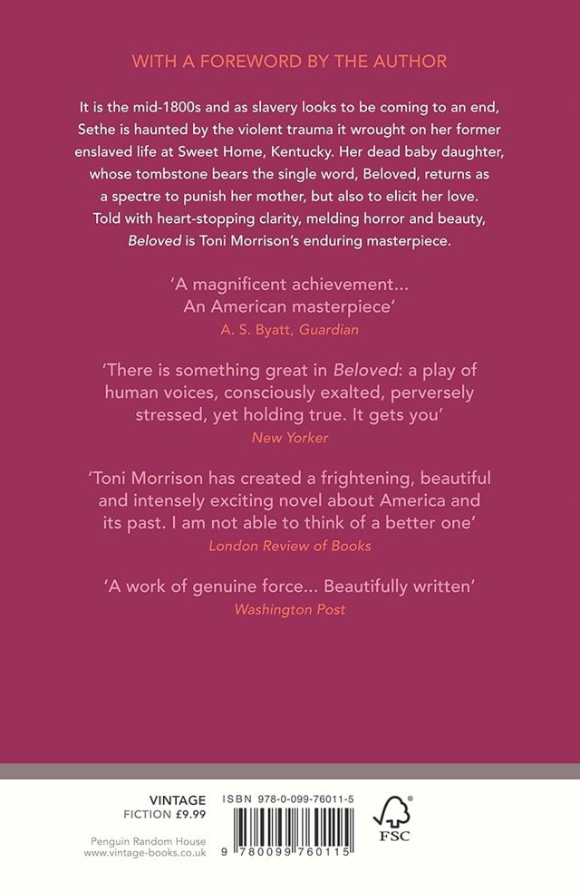 Beloved Paperback By Toni Morrison - 2
