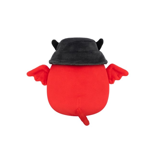 7.5'' Dante Red Devil With Black Fuzzy Belly And Bucket Hat Squishmallows Plush - 4