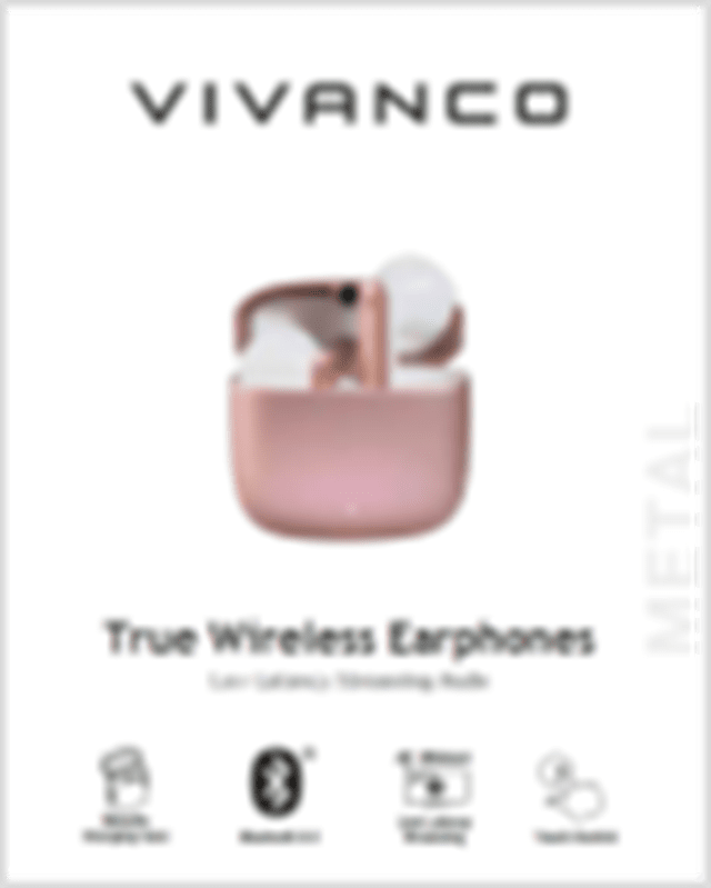 Vivanco Metal Pair Rose Gold True Wireless Earphones - 8