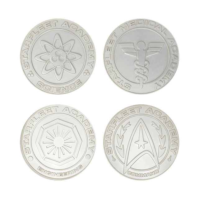 Star Trek Set Of 4 Starfleet Division Medallions In .999 Silver Plating Collectible Medallions - 8