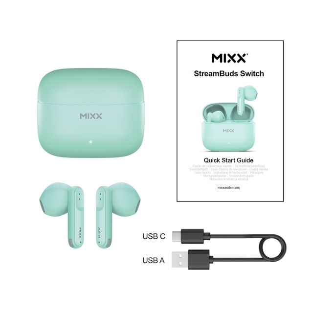 Mixx Audio StreamBuds Switch A7 Mint Green True Wireless Bluetooth Earphones - 4