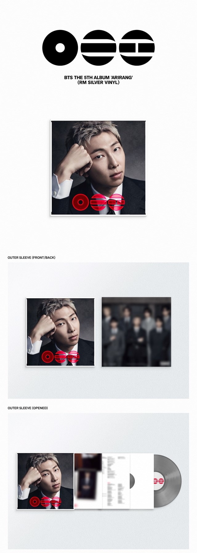 BTS 5th Album 'ARIRANG' (RM Member Ver.) hmv Exclusive Silver Vinyl - 2