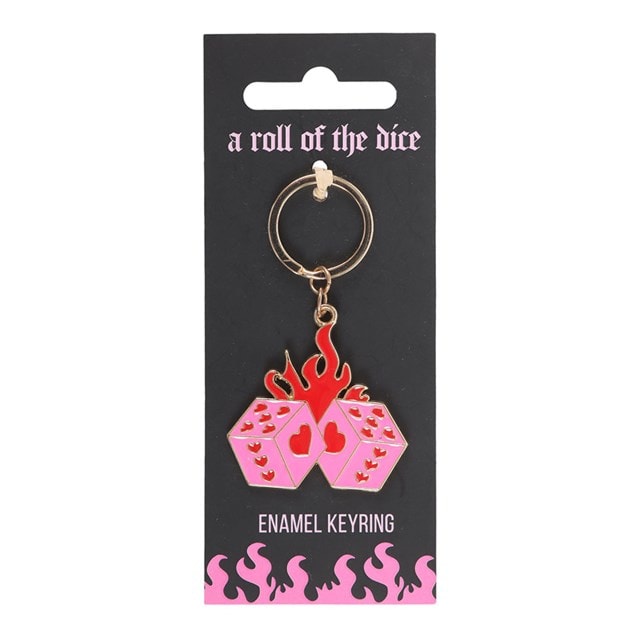 Flaming Dice Keyring - 3