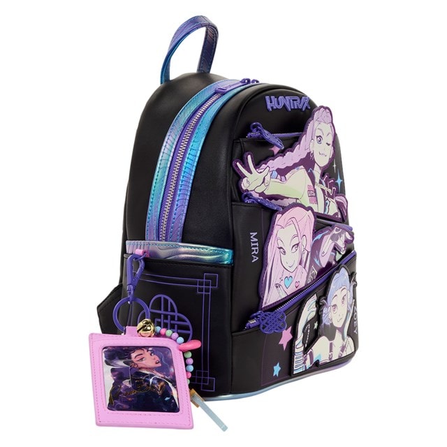 K-Pop Demon Hunters Huntrix Loungefly Mini Backpack With Photocard Holder Bag Charm - 3