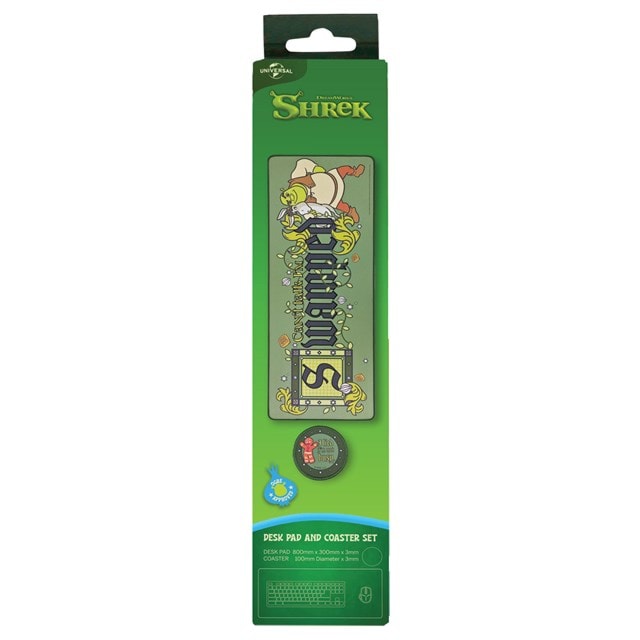 Shrek Can't Talk I'm Swamped Desk Pad And Coaster Set - 4