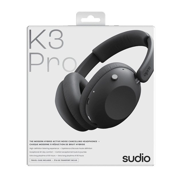 Sudio K3 ANC Pro Black Active Noise Cancelling Bluetooth Headphones - 7