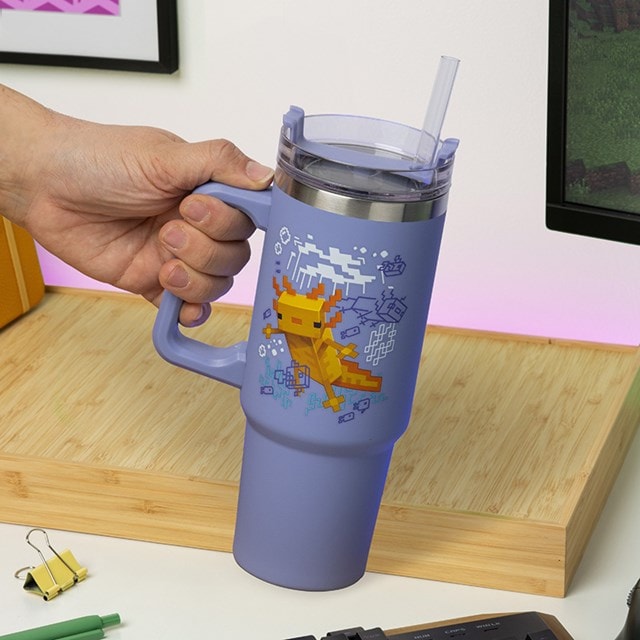 Minecraft Purple 900ml Travel Cup With Straw - 4