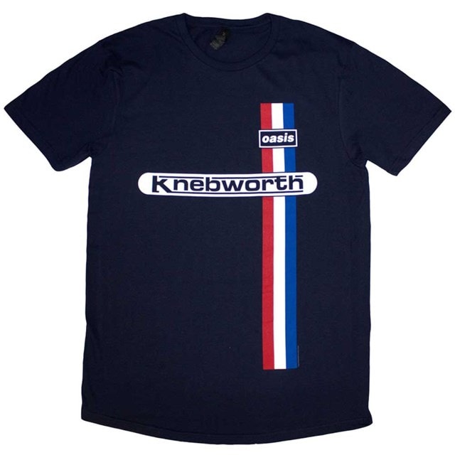 Oasis Knebworth Vertical Stripe Navy Tee Small