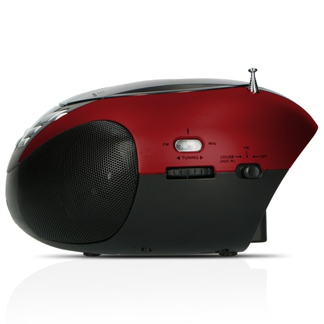 Lenco SCD-37 USB Red CD Player with FM Radio - 5