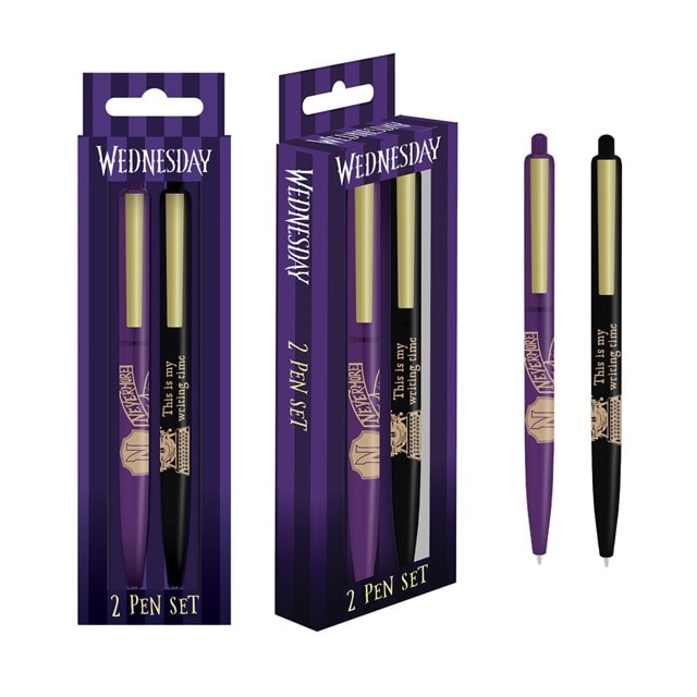 Nevermore Pen Set 2 Pack Wednesday Stationery - 1