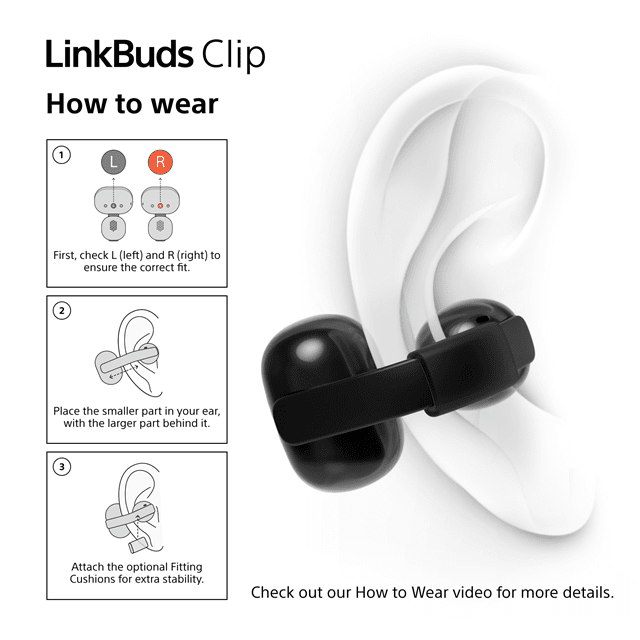 Sony LinkBuds Clip Open Ear Lavender True Wireless Bluetooth Earphones - 13