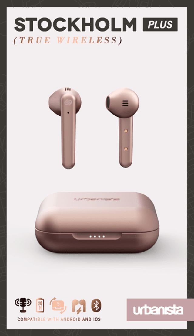 Urbanista Stockholm Plus Rose Gold True Wireless Bluetooth Earphones - 4