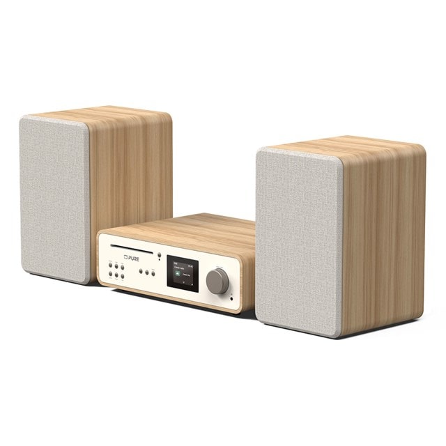 Pure Classic Stereo Cotton White/Oak Bluetooth HiFi System - 2