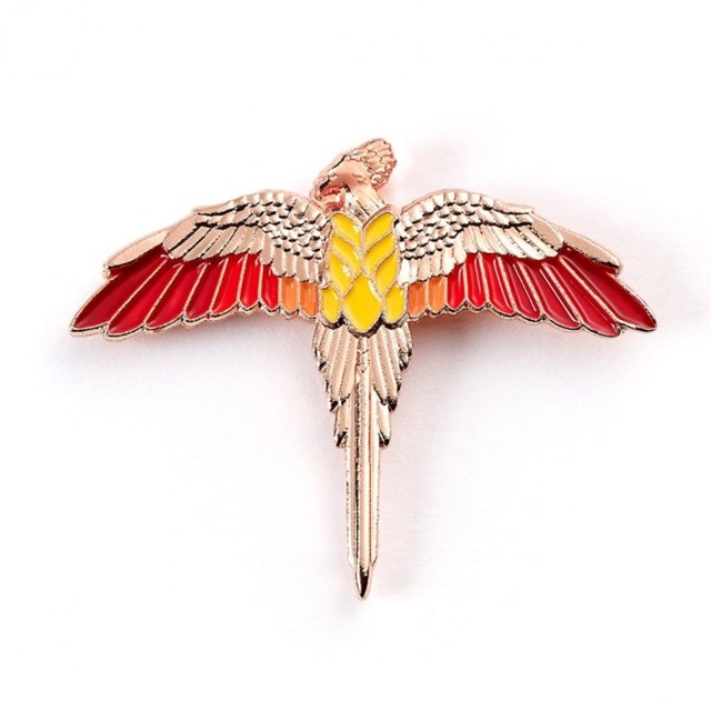 Rose Gold Plated Fawkes Harry Potter Pin Badge - 1