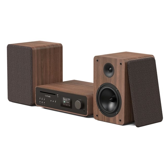 Pure Classic Stereo Coffee Black/Walnut Bluetooth HiFi System - 4