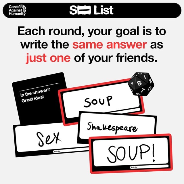 Cards Against Humanity S**t List Card Game - 3