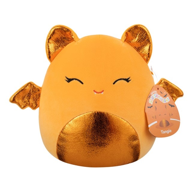 7.5'' Tangie Orange Bat With Metallic Belly And Closed Eyes Squishmallows Plush - 5