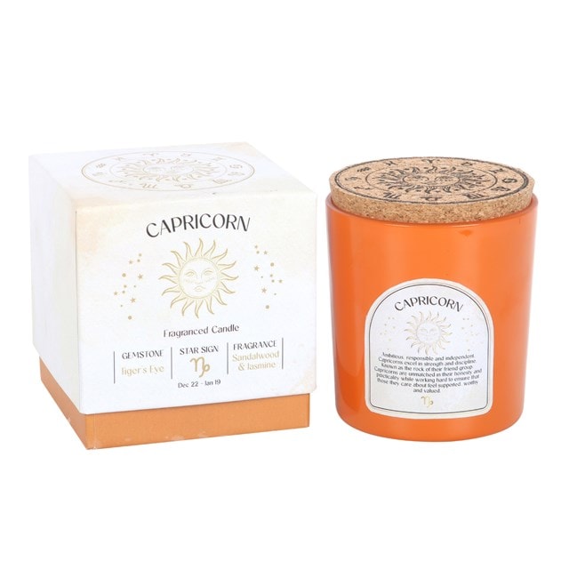 Capricorn Sandalwood & Jasmine Gemstone Zodiac Candle - 1