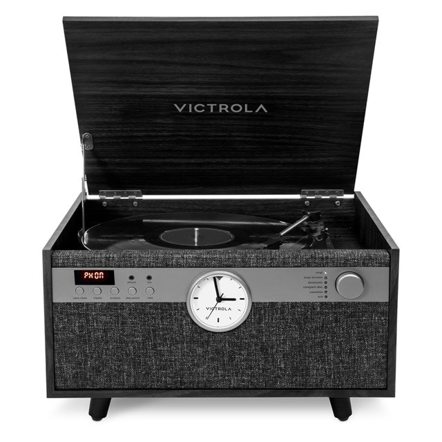 Victrola Century Black Bluetooth Turntable with Clock, CD & Cassette - 7