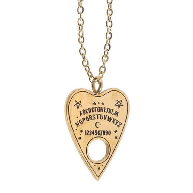 Gold Tone Talking Board Planchette Necklace Card - 3