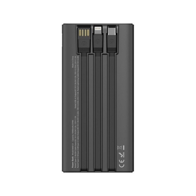 Woox Fast Charge 22.5W 10000mAh Power Bank with 3-in-1 Integrated Cable - 3