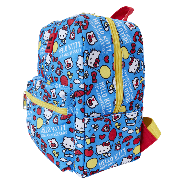Classic All Over Print Nylon Square Mini Backpack Hello Kitty 50th Anniversary Loungefly - 3
