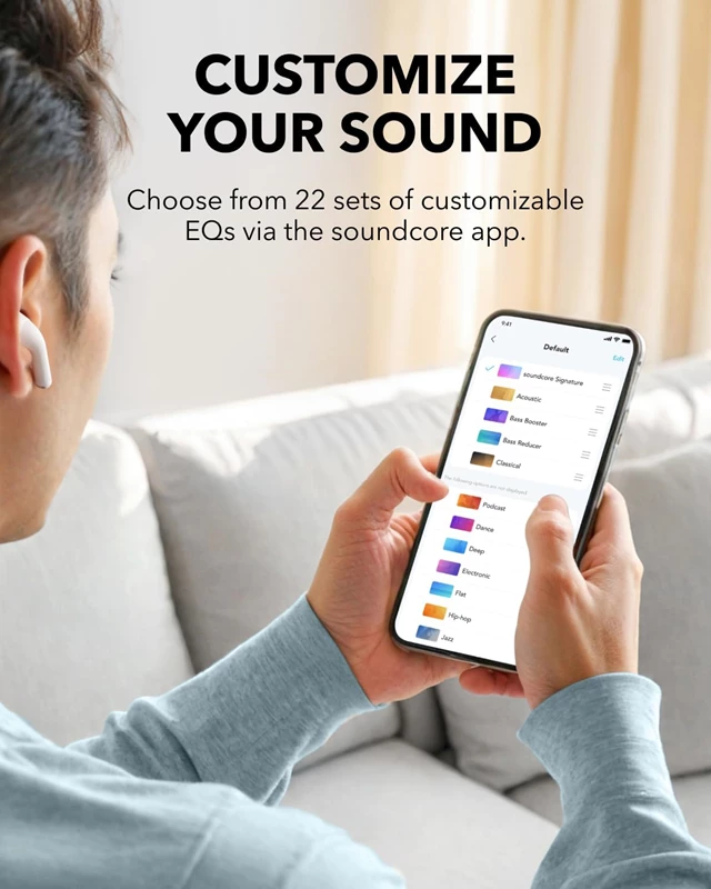 Soundcore k20i aplikacija za prilagoditev zvoka in eq nastavitev