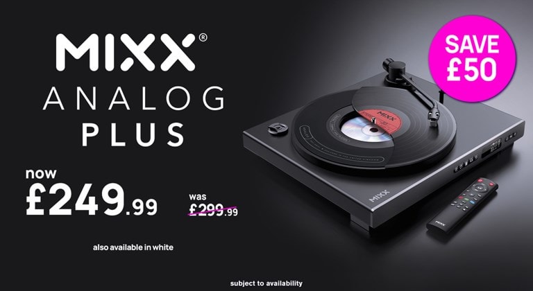 shop Mixx Audio Analog Plus Black Fully Automatic Bluetooth 2-in-1 Turntable & CD Player. Get it in back or white. Was £299.99 Now only £249.99. Save £50!