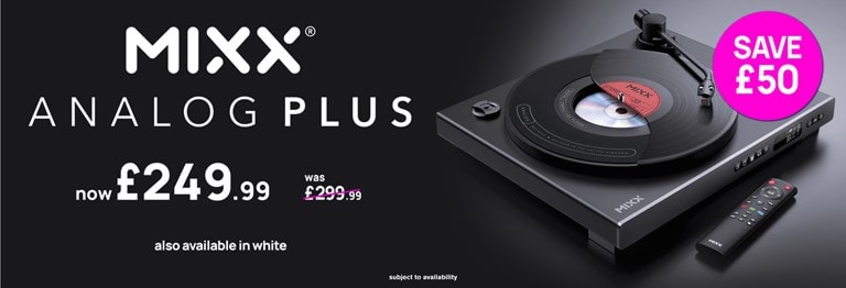 shop Mixx Audio Analog Plus Black Fully Automatic Bluetooth 2-in-1 Turntable & CD Player. Get it in back or white. Was £299.99 Now only £249.99. Save £50!