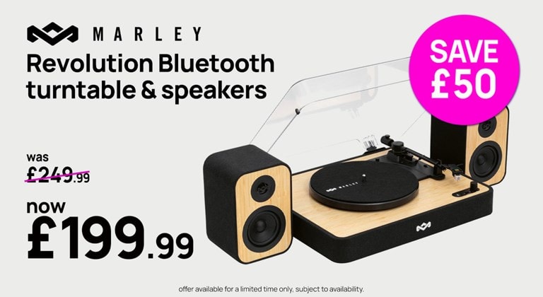 shop House Of Marley Revolution Bluetooth Turntable & Speakers for Only £199.99. Was £249.99. Save £50