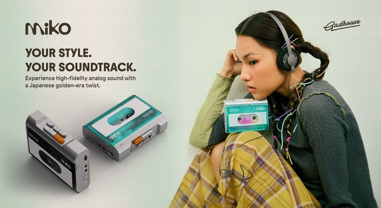 Shop Miko Bluetooth Cassette Players in Mint Green  or Smoke Grey.