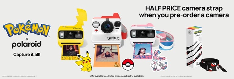 Polaroid x Pokémon: Cameras, Film, Camera Case, Film Case, Camera Strap