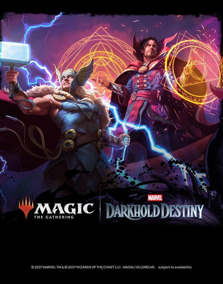 Pre-order the newest Magic The Gathering trading card set Marvel Darkhold Destiny