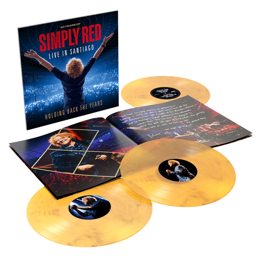 Holding Back the Years: Live in Santiago: 40 Years of Simply Red - Clear, Yellow & Black Marbled 3LP
