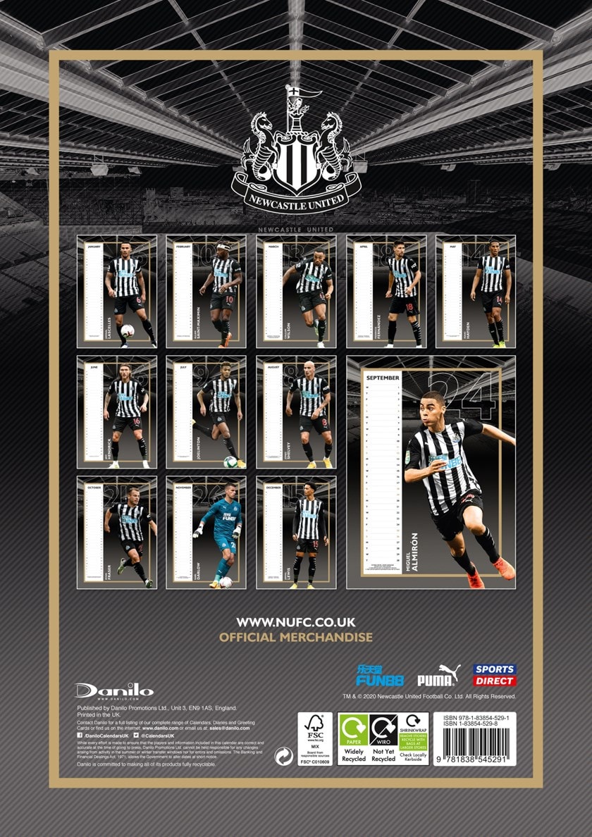 Newcastle United FC: Football A3 2021 Calendar | Calendars | Free