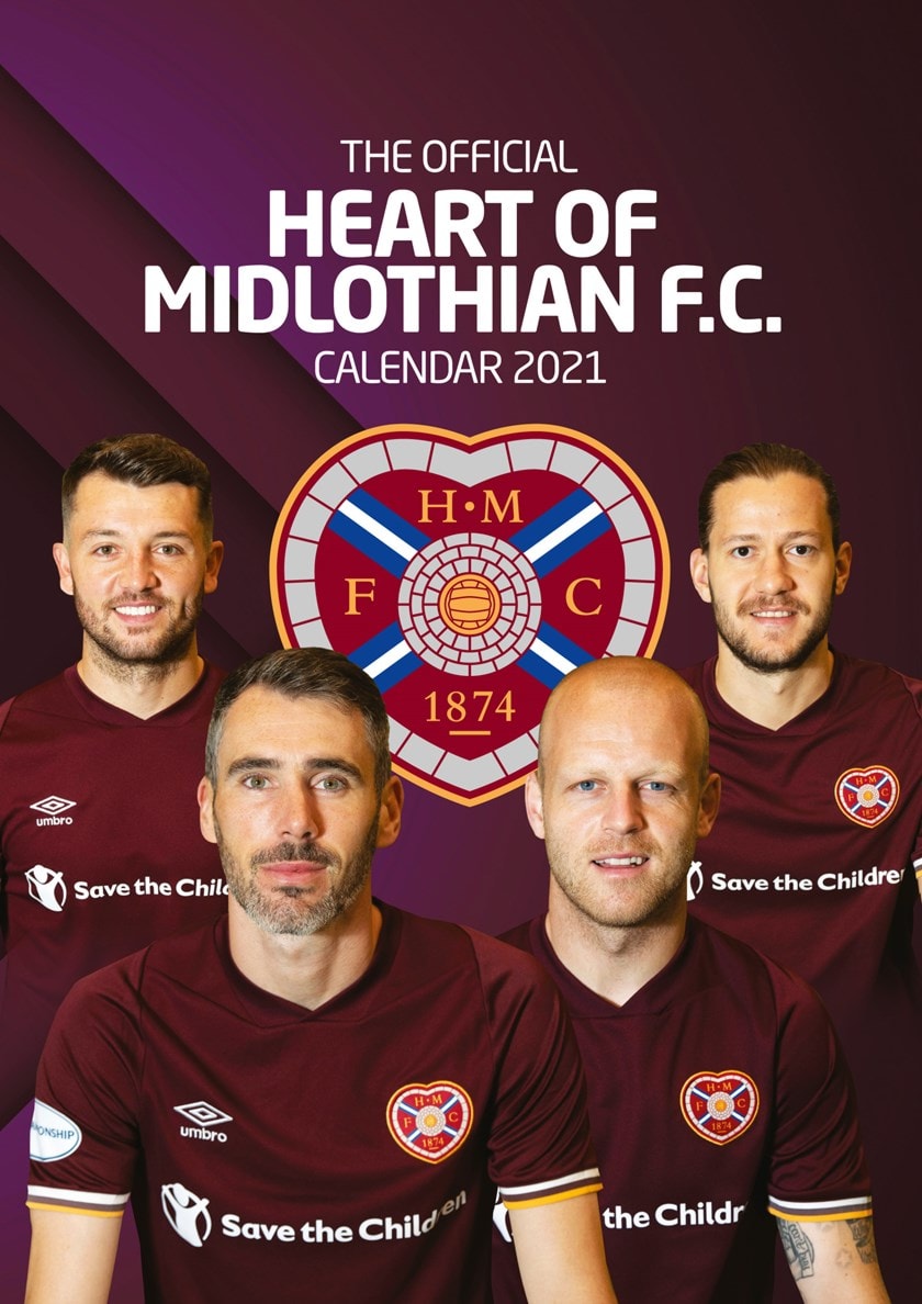 Hearts FC Football A3 2021 Calendar Calendars Free shipping over £
